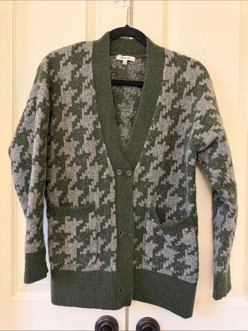 Madewell Green & Gray V-Neck Cardigan Sweater